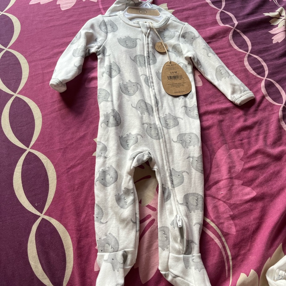 Cozy Gray Elephant Kids Footie